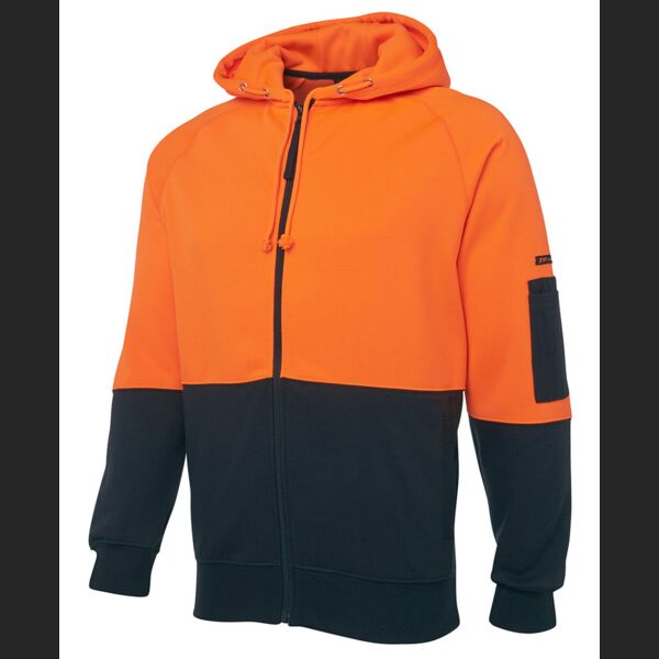 JB's Hi Vis Full Zip Fleecy Hoodie Thumbnail