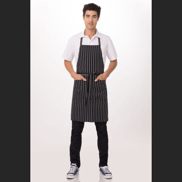 CHEF WORKS Pinstripe Bib Apron Thumbnail