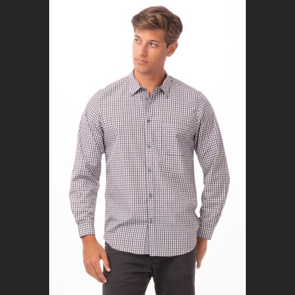 CHEF WORKS Modern Gingham Long Sleeve Dress Shirt Thumbnail